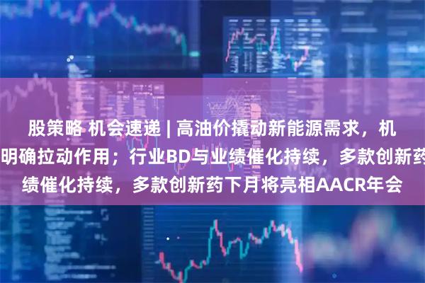 股策略 机会速递 | 高油价撬动新能源需求，机构指对新能源车出海有明确拉动作用；行业BD与业绩催化持续，多款创新药下月将亮相AACR年会